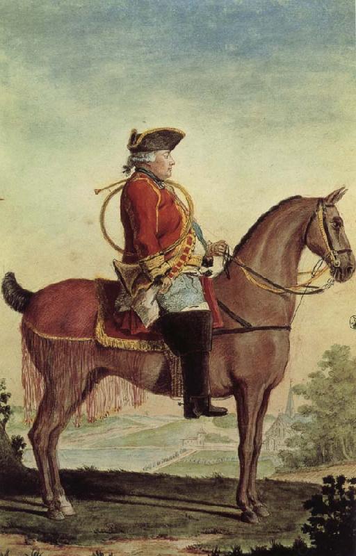 Louis Carrogis Carmontelle Louis-Philippe, duke of Orleans, in the hunt suit France oil painting art